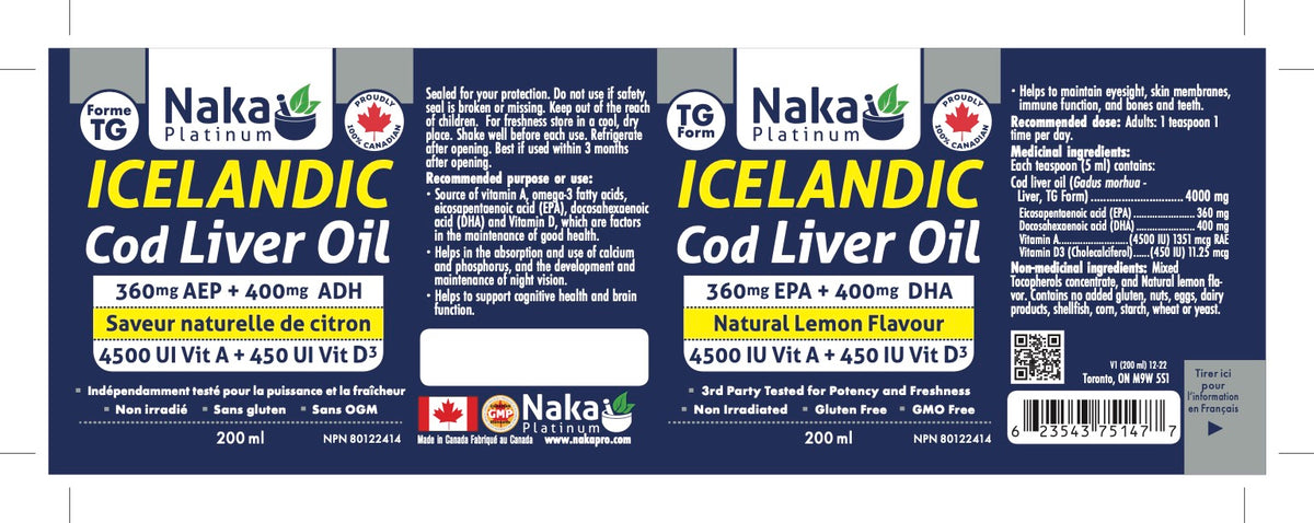 Naka Icelandic Cod Liver Oil (200ml)