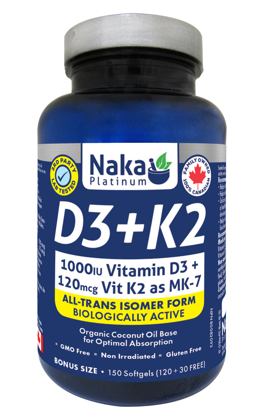 Naka D3+K2 (150 softgels)