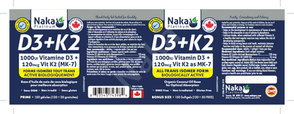 Naka D3+K2 (150 softgels)