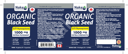 Naka Organic Black Seed Oil Extra Strength (90 softgels)