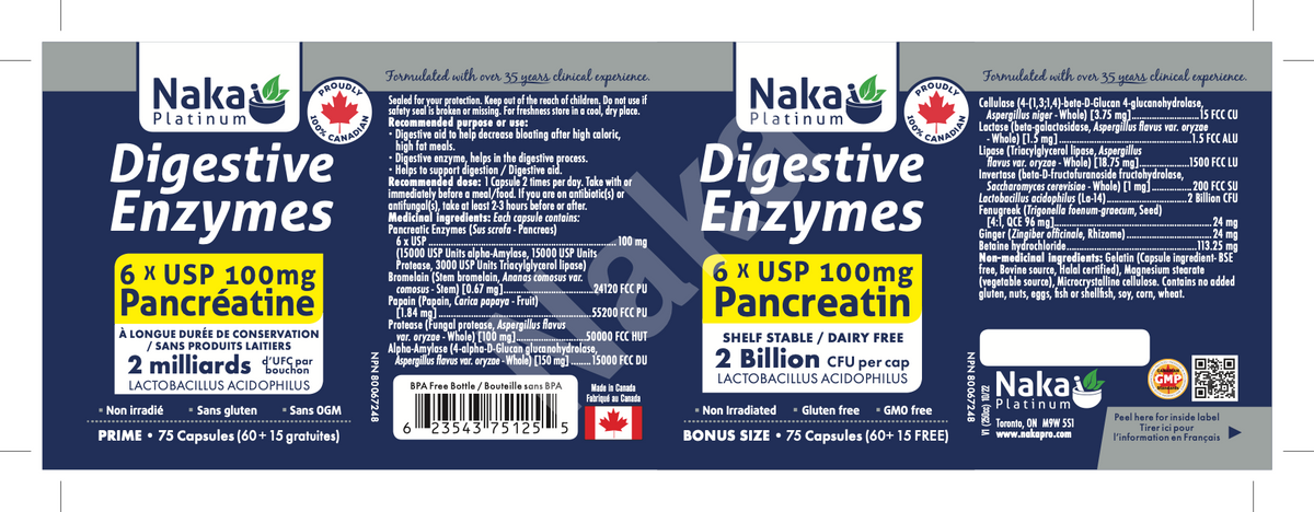 Naka Digestive Enzymes (75 capsules)