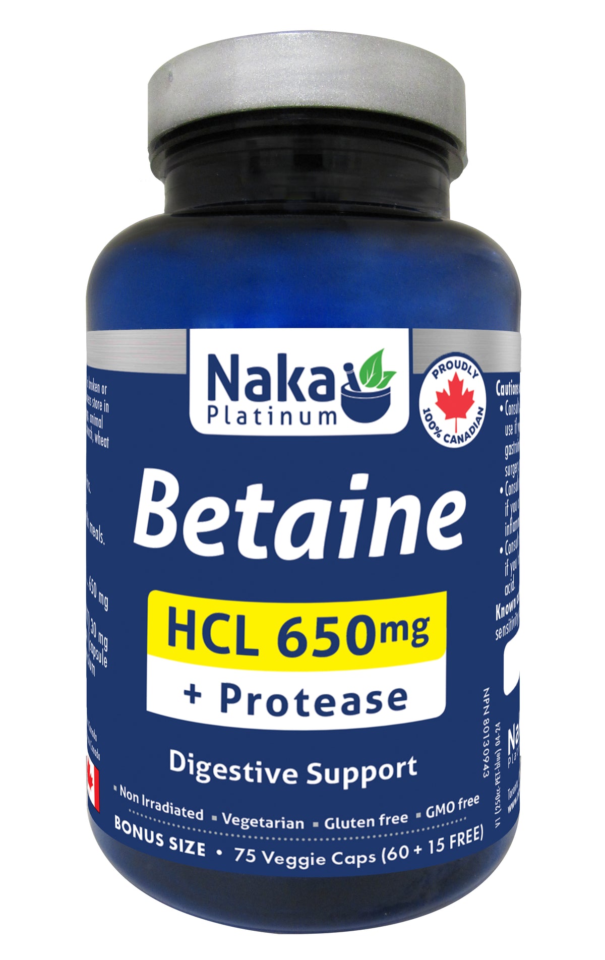Naka Betaine + Protease (HCL 650mg)