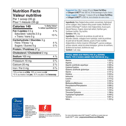 Grass Fed Whey + Collagen & MCT