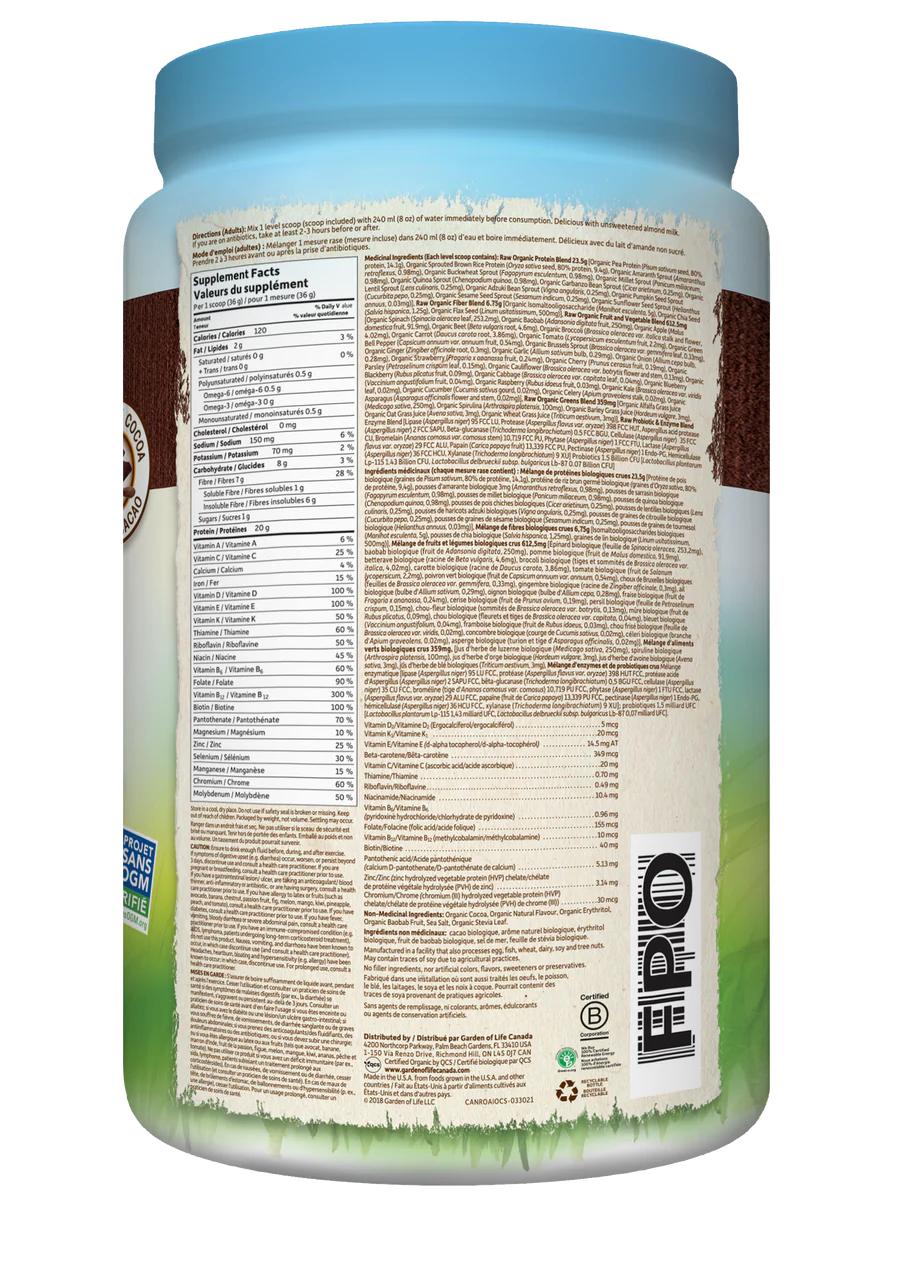 Raw Organic ALL-IN-ONE Shake - Chocolate Cacao