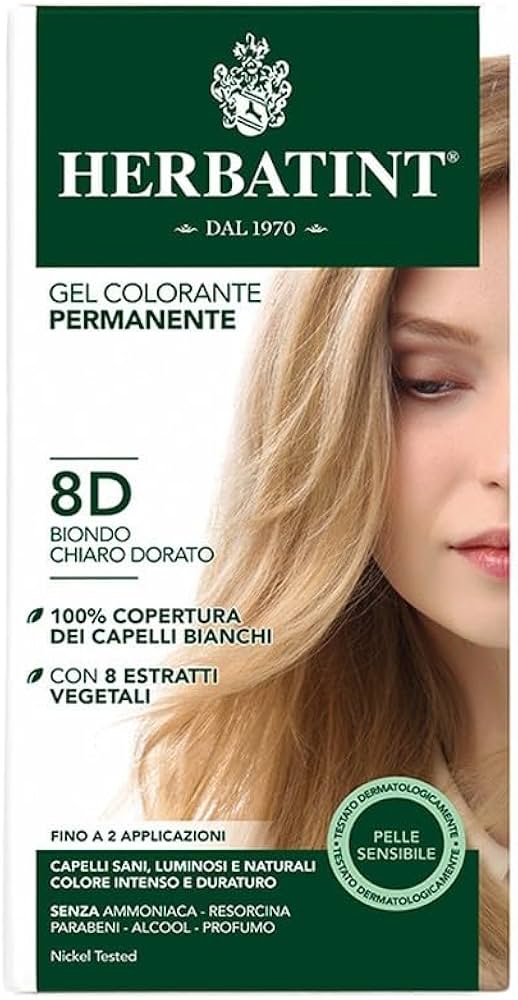 Permanent Hair Color Gel 8D Light Golden Blonde