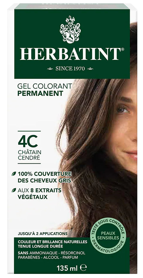 Permanent Hair Color Gel 4C Ash Chestnut