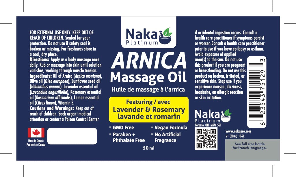 Naka Platinum Arnica Massage Oil (50ml)