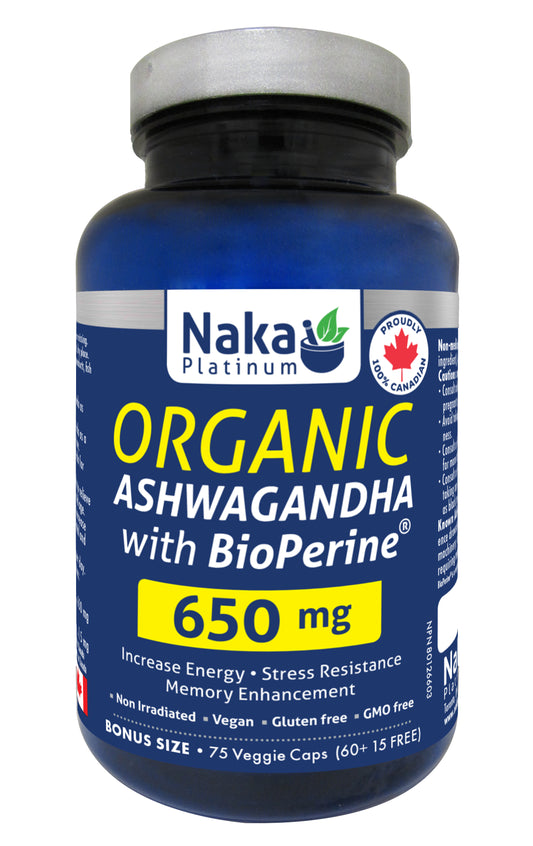 Naka Ashwagandha with BioPerine (75 vcaps)