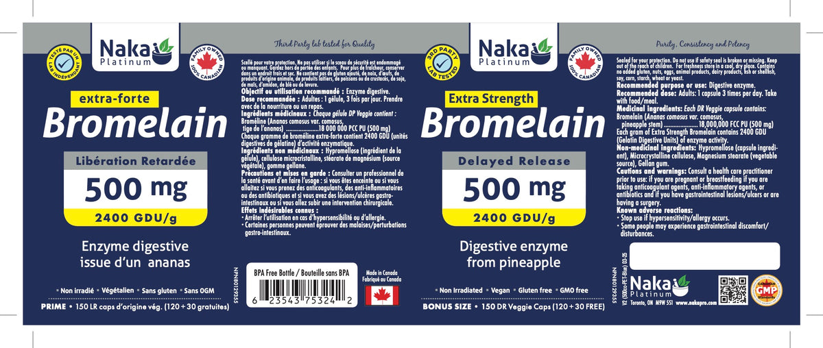 Naka Bromelain Extra Strength (150 vcaps)