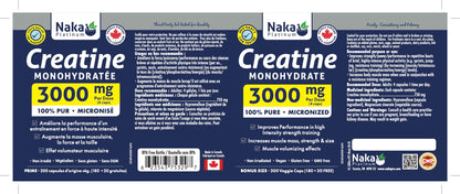 Naka Creatine Monohydrate (200 Vcaps)