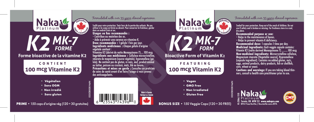 Naka K2 MK-7 Form (150 vcaps)