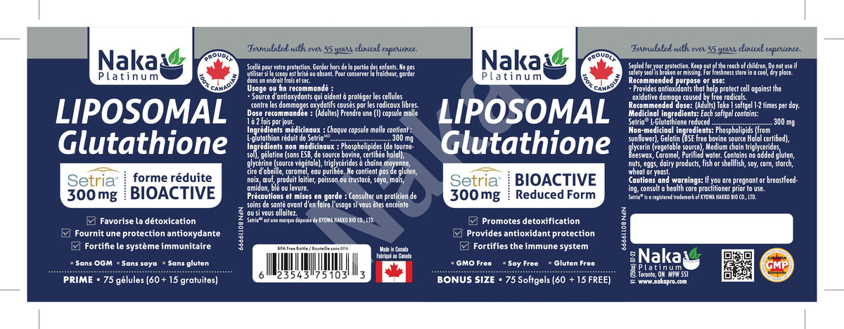 Naka Liposomal Glutathione (75 softgels)