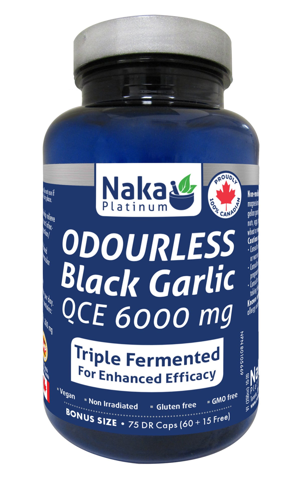 Naka Odourless Black Garlic (75 capsules)