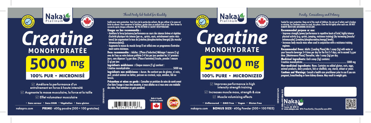 Naka Creatine Monohydrate Powder (400g)