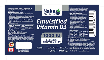Naka Emulsified Vitamin D Drops (100ml)