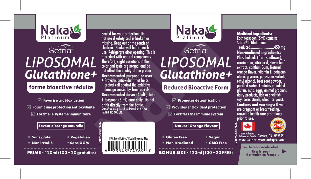 Naka Liposomal Glutathione+ (120ml)
